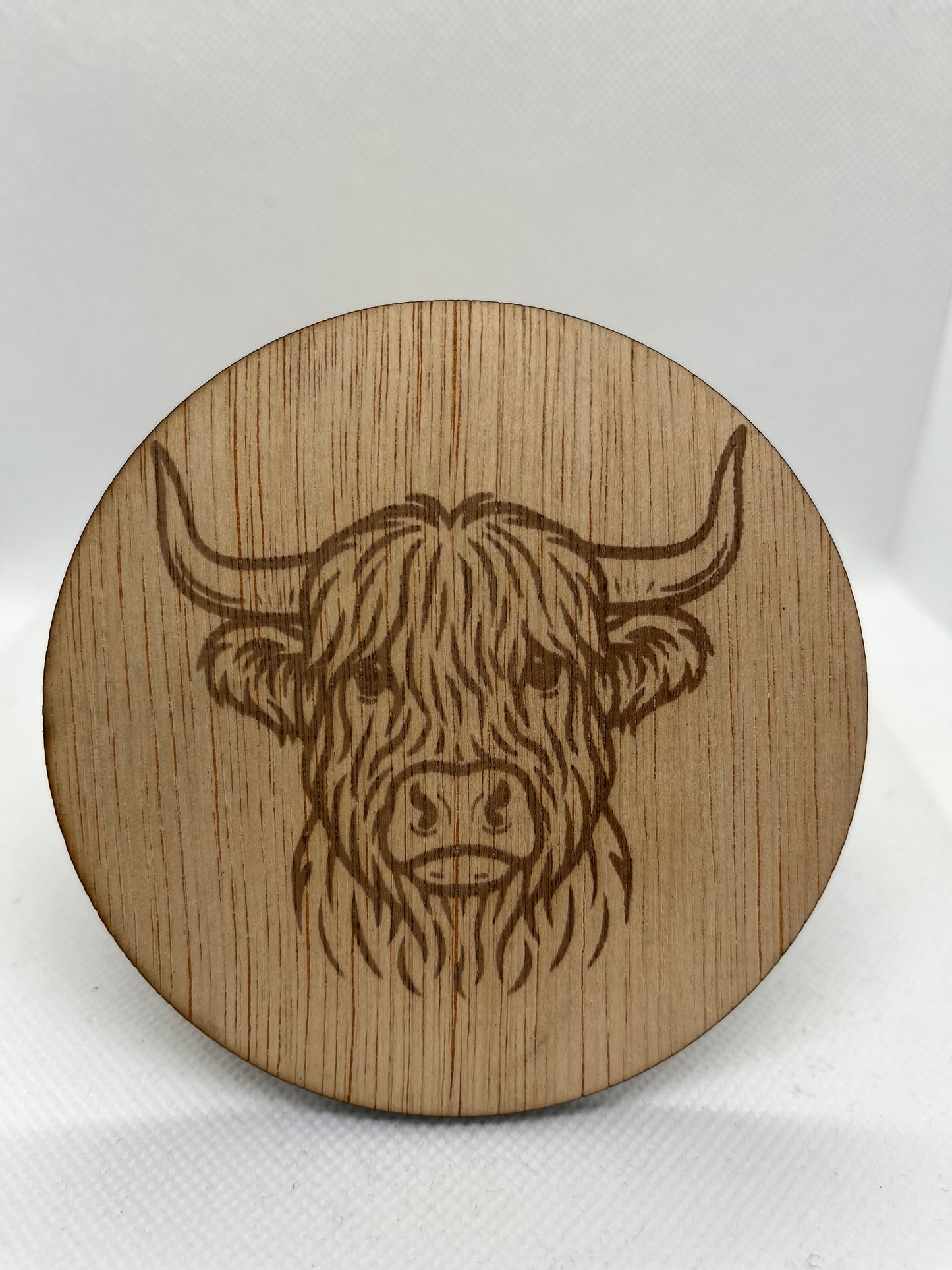 Highland Cow Head Plywood Coaster