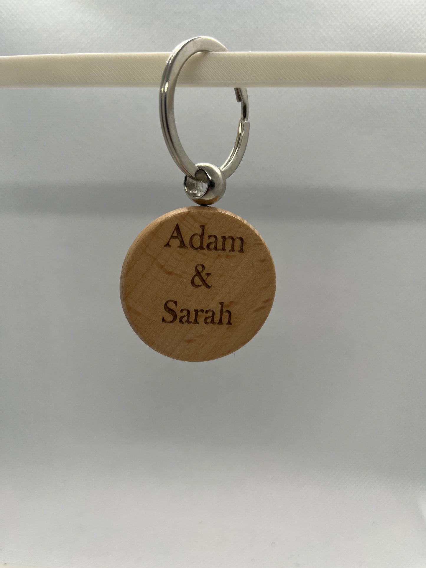 Personalised Wooden Coordinates Keychain – Names or Initials & GPS