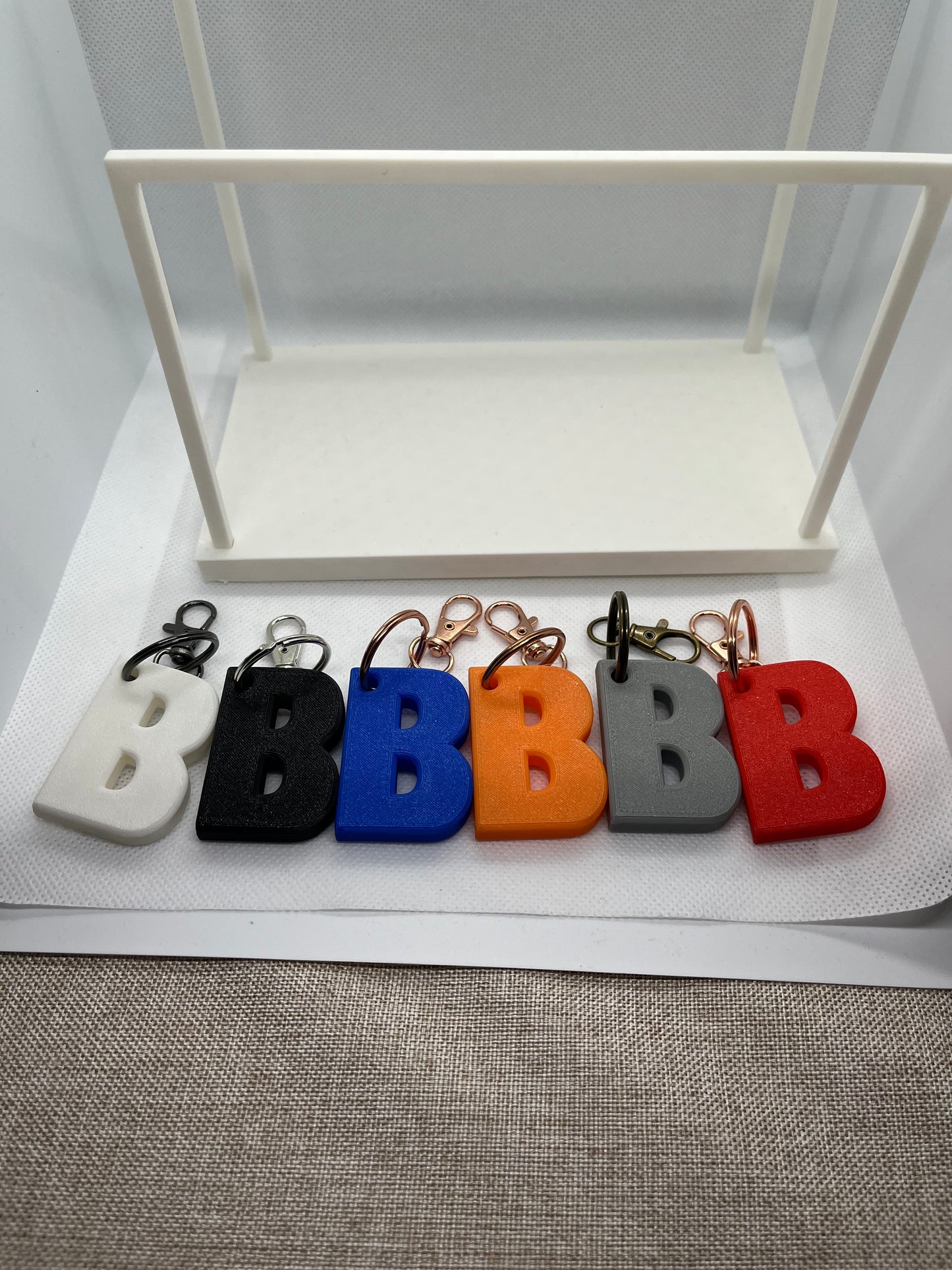 Custom Alphabet 3D Printed Keyring (A-C)