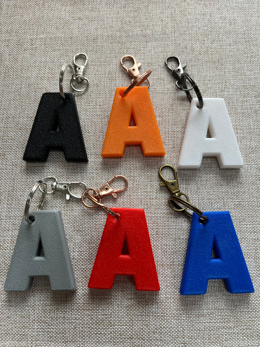 Custom Alphabet 3D Printed Keyring (A-C)