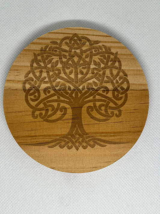 Tree Of Life Beech Wood Coaster