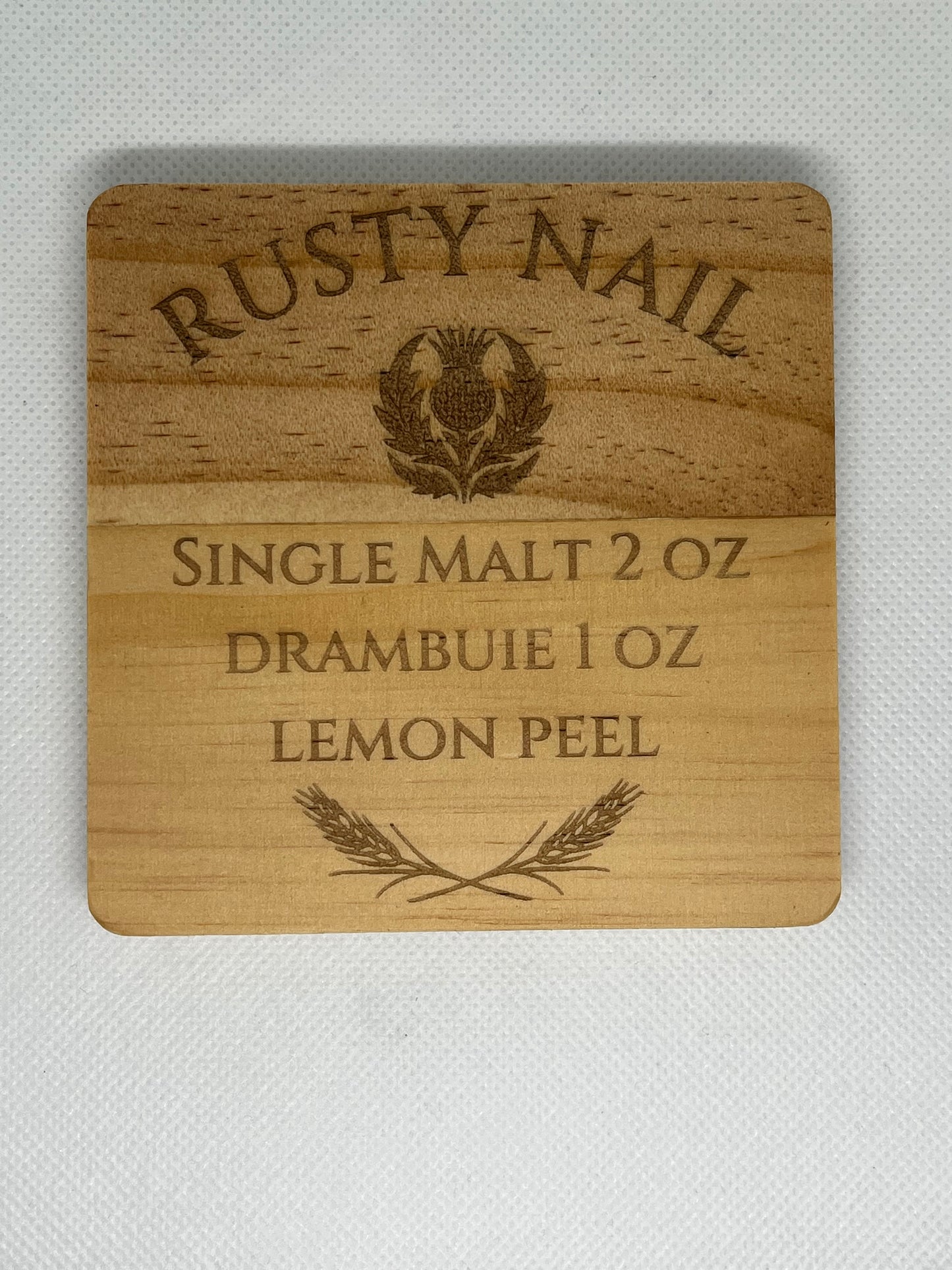 Whisky Cocktail Beech Wood Coaster