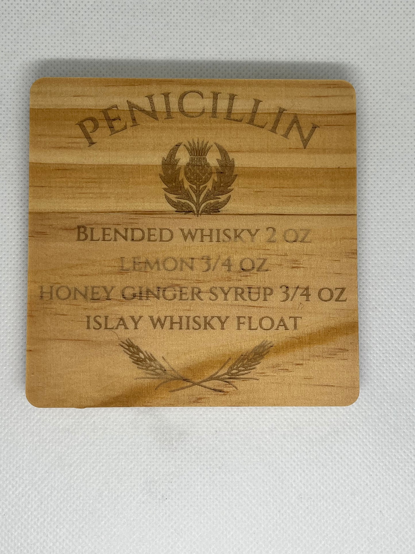 Whisky Cocktail Beech Wood Coaster