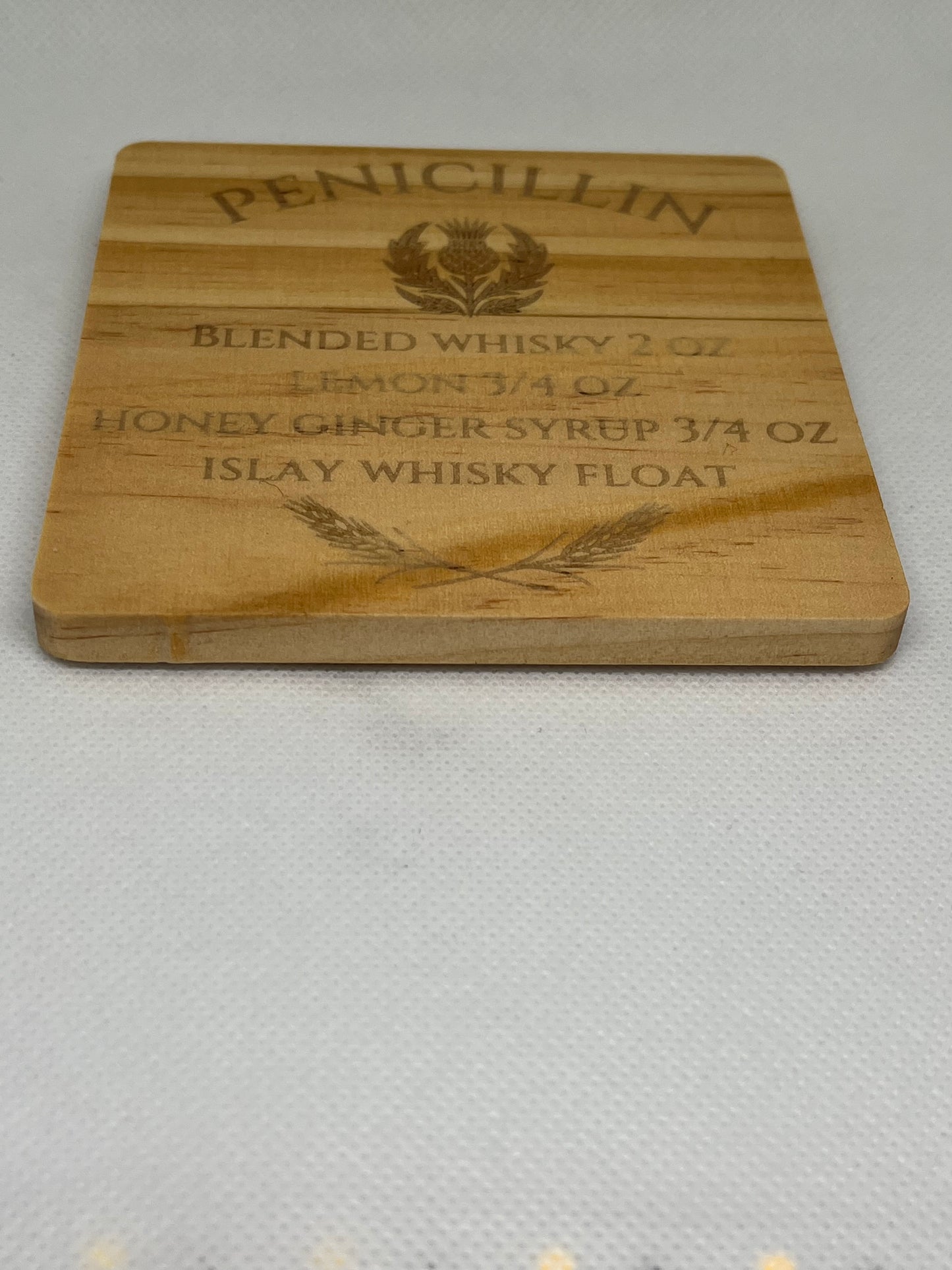 Whisky Cocktail Beech Wood Coaster