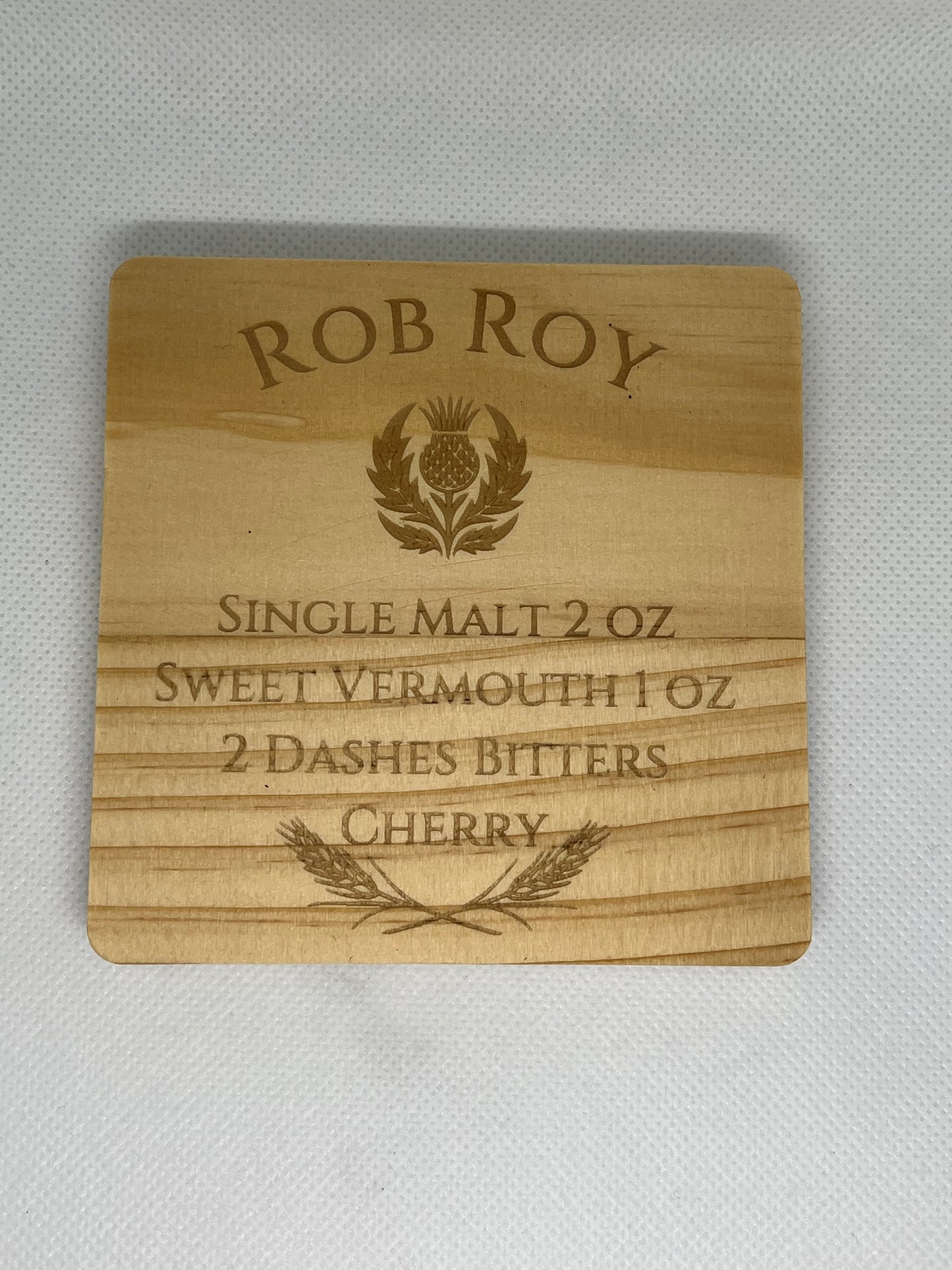 Whisky Cocktail Beech Wood Coaster