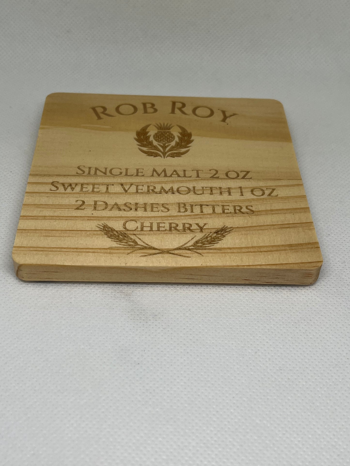 Whisky Cocktail Beech Wood Coaster
